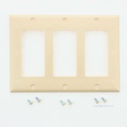 Eaton 2163V Ivory 3-Gang Decorator GFCI GFI Plastic Standard Wallplate Cover