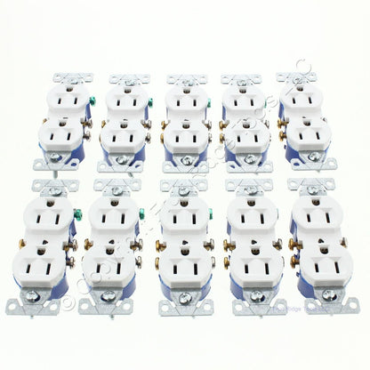 Eaton 270W White 15A Residential Duplex Outlet Receptacles NEMA 5-15R 125V 10pcs