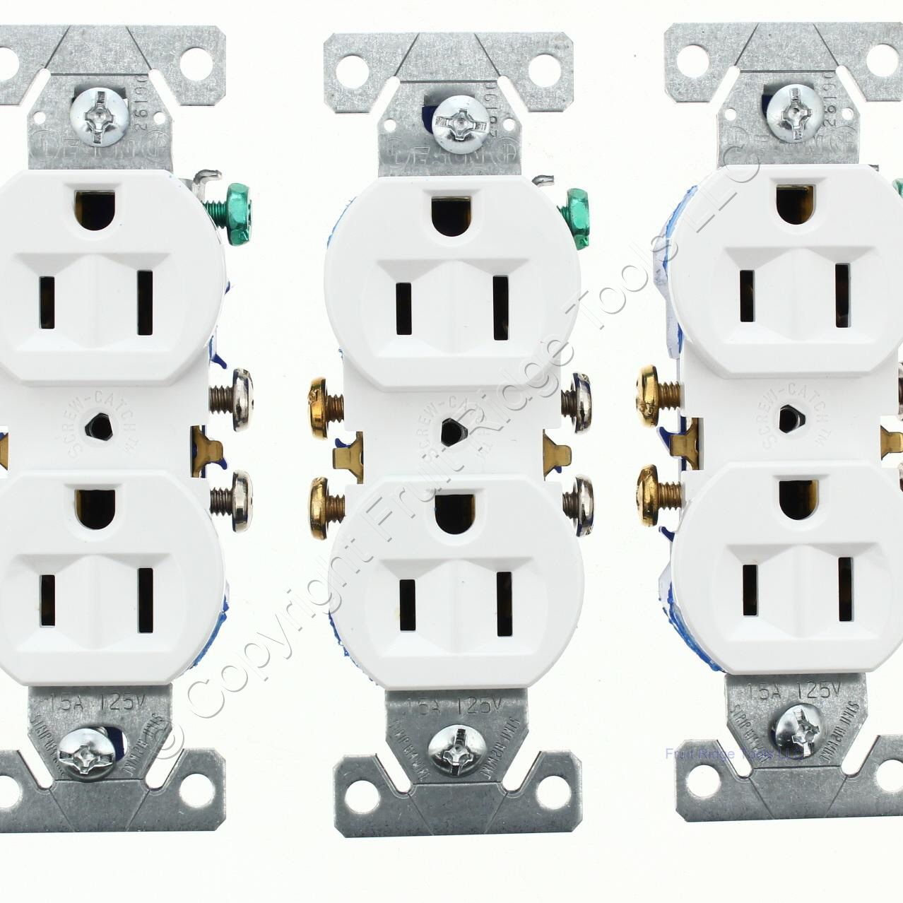 Eaton 270W White 15A Residential Duplex Outlet Receptacles NEMA 5-15R 125V 10pcs