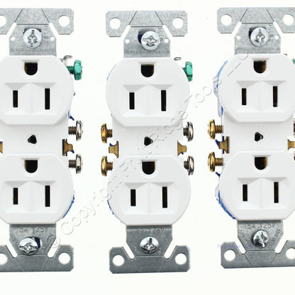 Eaton 270W White 15A Residential Duplex Outlet Receptacles NEMA 5-15R 125V 10pcs