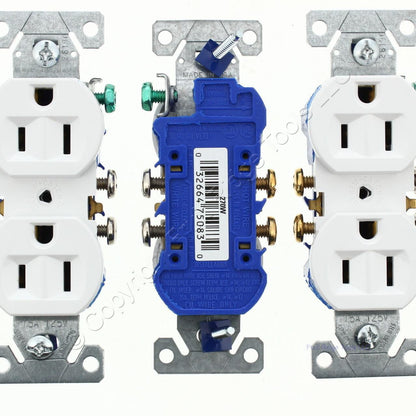 Eaton 270W White 15A Residential Duplex Outlet Receptacles NEMA 5-15R 125V 10pcs