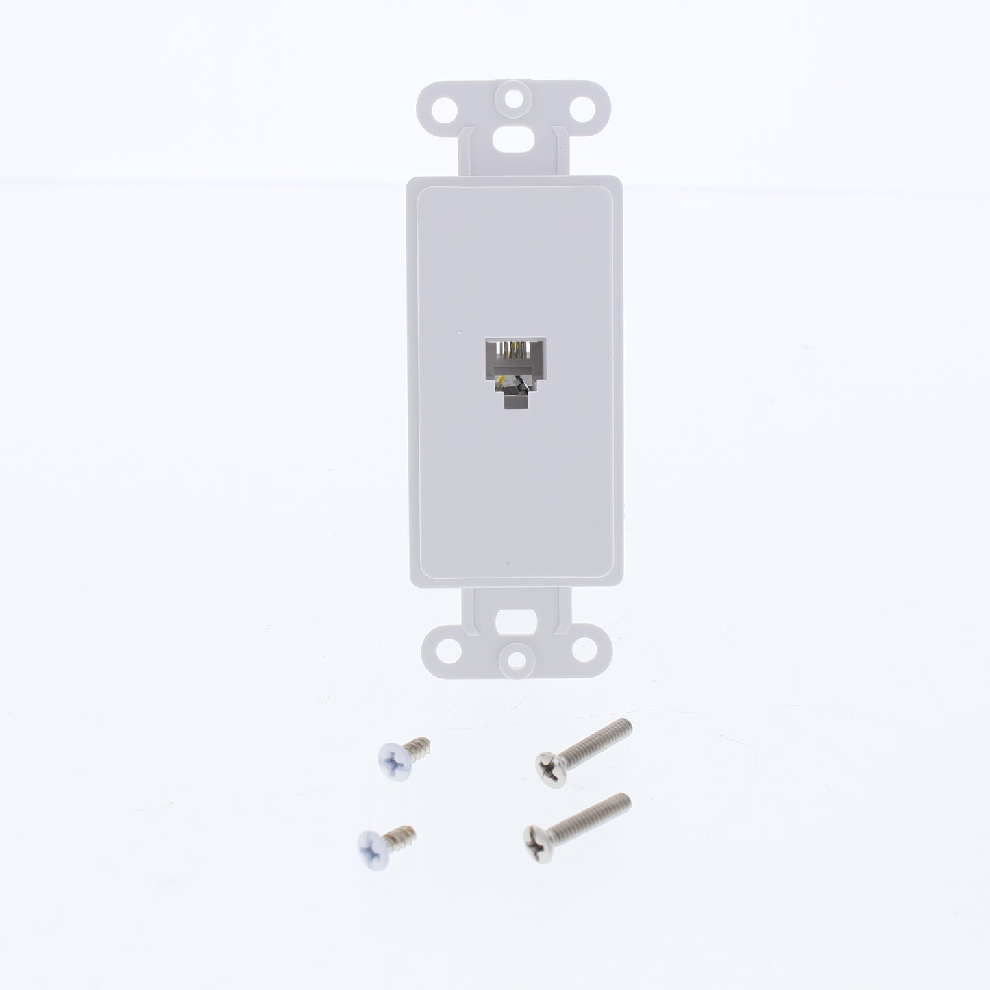 Eaton 3560-4W White Plastic Mount 4-Conductor Decorator Voice/Data Modular Jack