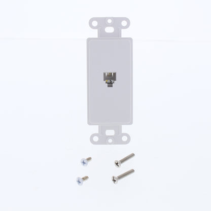 Eaton 3560-4W White Plastic Mount 4-Conductor Decorator Voice/Data Modular Jack