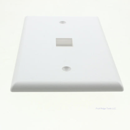 Eaton White Mid Size Flush 110 Style 1-Port Thermoplastic Wallplate 5510W-MSP