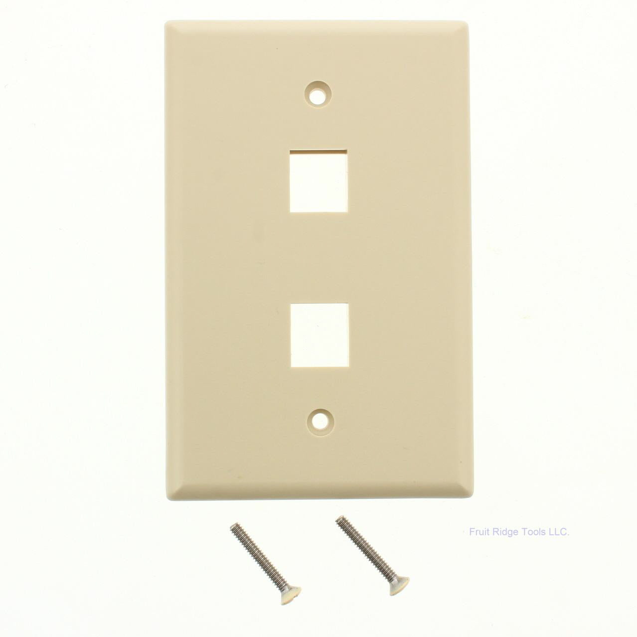 Eaton 5520V-MSP Ivory 1-Gang 2-Port Unbreakable Nylon Mid-Size Wallplate Cover