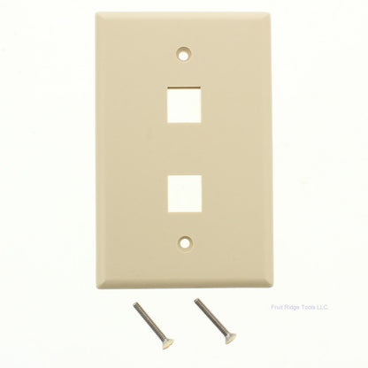 Eaton 5520V-MSP Ivory 1-Gang 2-Port Unbreakable Nylon Mid-Size Wallplate Cover
