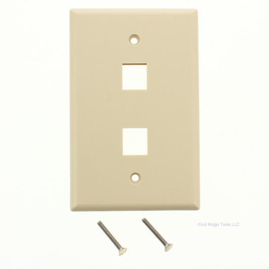 Eaton 5520V-MSP Ivory 1-Gang 2-Port Unbreakable Nylon Mid-Size Wallplate Cover