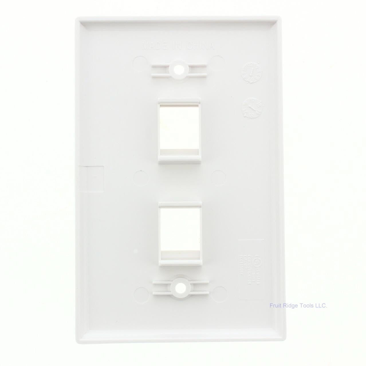 Eaton 5520W-MSP White 1-Gang  Mid-Size 2-Port Nylon Unbreakable Wallplate Cover