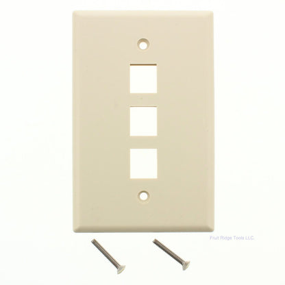 Eaton 5530V-MSP Ivory 1-Gang 3-Port Unbreakable Nylon Mid-Size Wallplate Cover