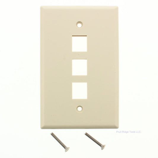 Eaton 5530V-MSP Ivory 1-Gang 3-Port Unbreakable Nylon Mid-Size Wallplate Cover