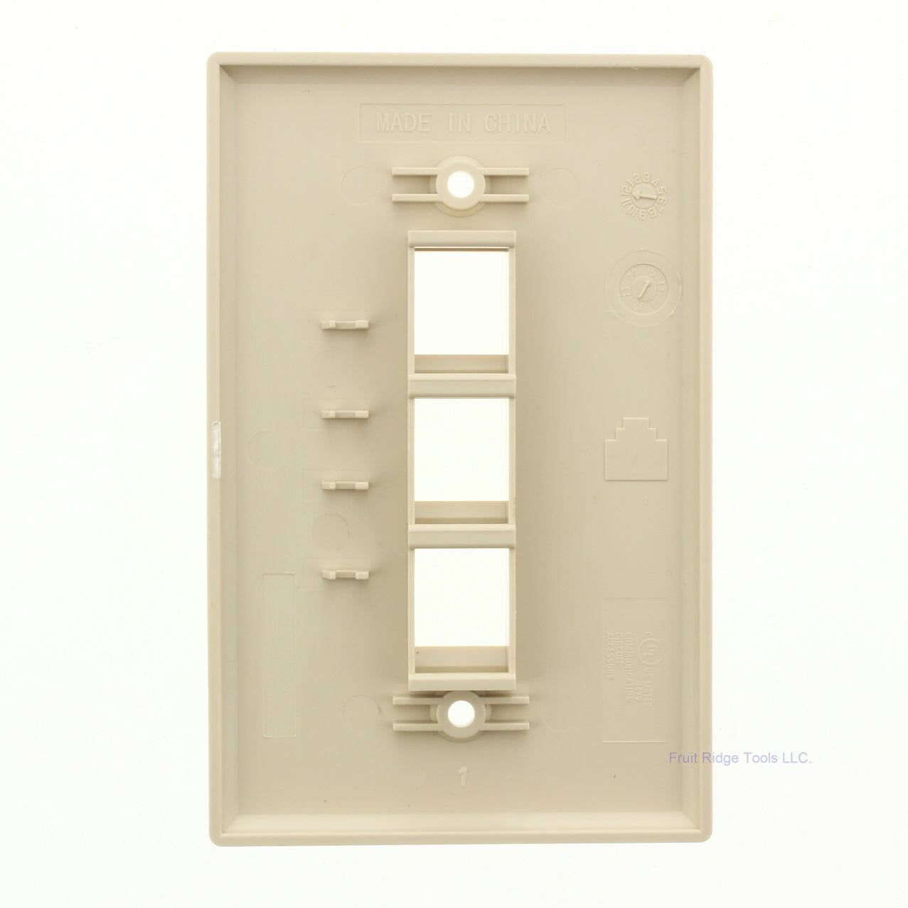 Eaton 5530V-MSP Ivory 1-Gang 3-Port Unbreakable Nylon Mid-Size Wallplate Cover