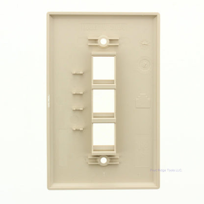 Eaton 5530V-MSP Ivory 1-Gang 3-Port Unbreakable Nylon Mid-Size Wallplate Cover