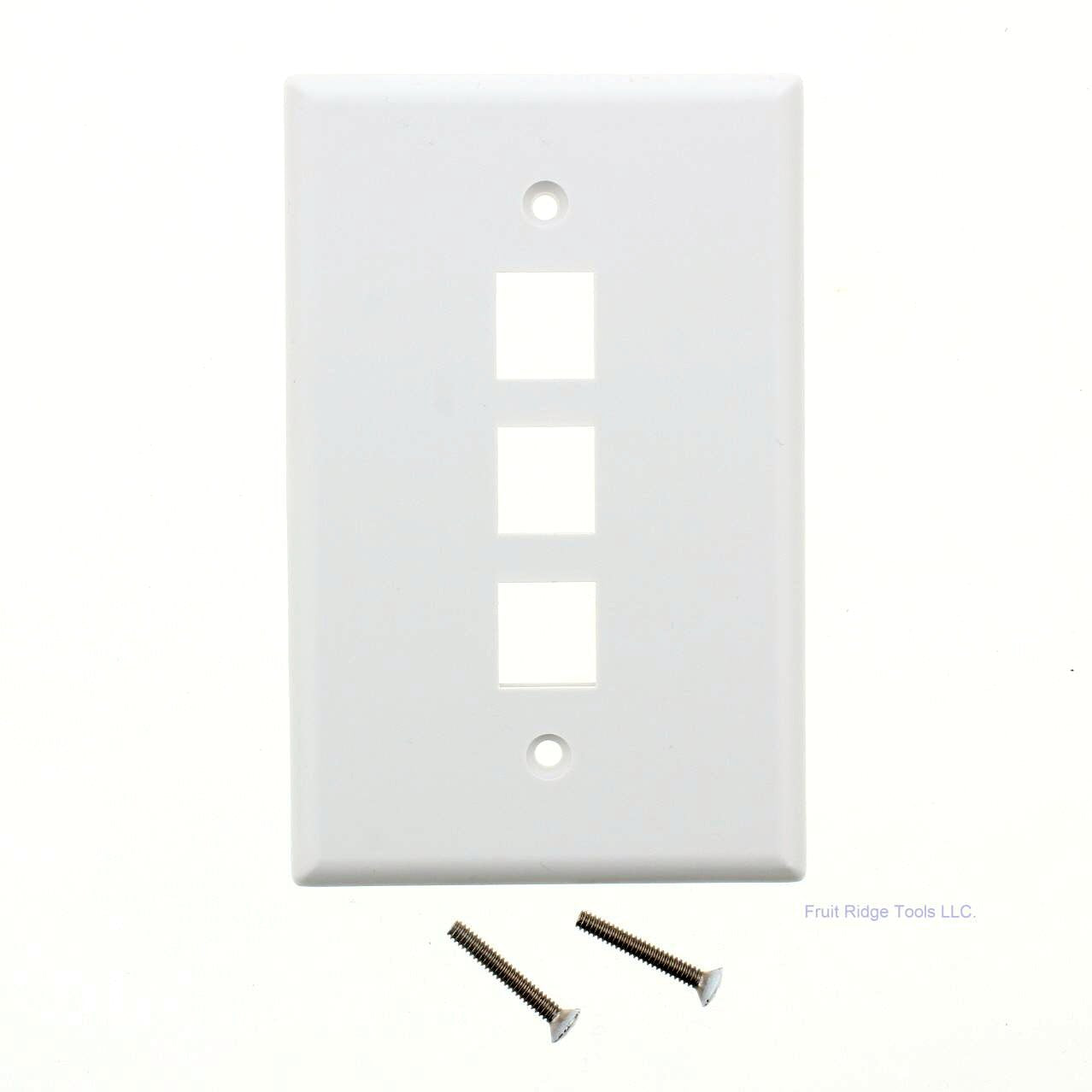 Eaton 5530W-MSP White 1-Gang Unbreakable 3-Port Data Midsize Wallplate Cover