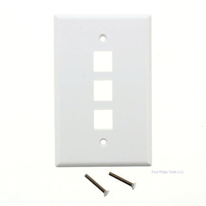 Eaton 5530W-MSP White 1-Gang Unbreakable 3-Port Data Midsize Wallplate Cover