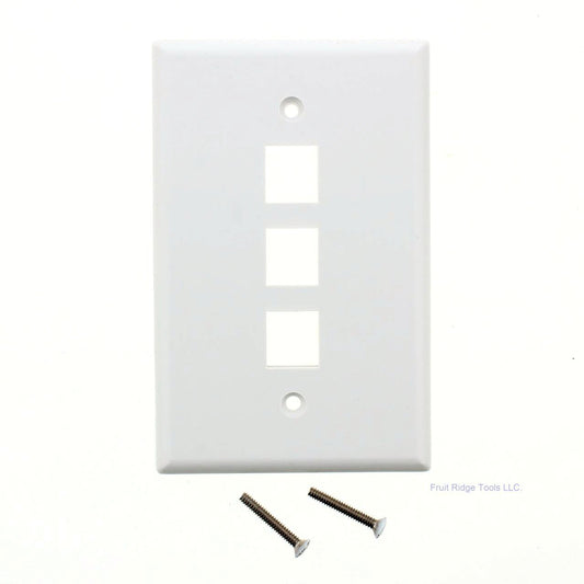Eaton 5530W-MSP White 1-Gang Unbreakable 3-Port Data Midsize Wallplate Cover