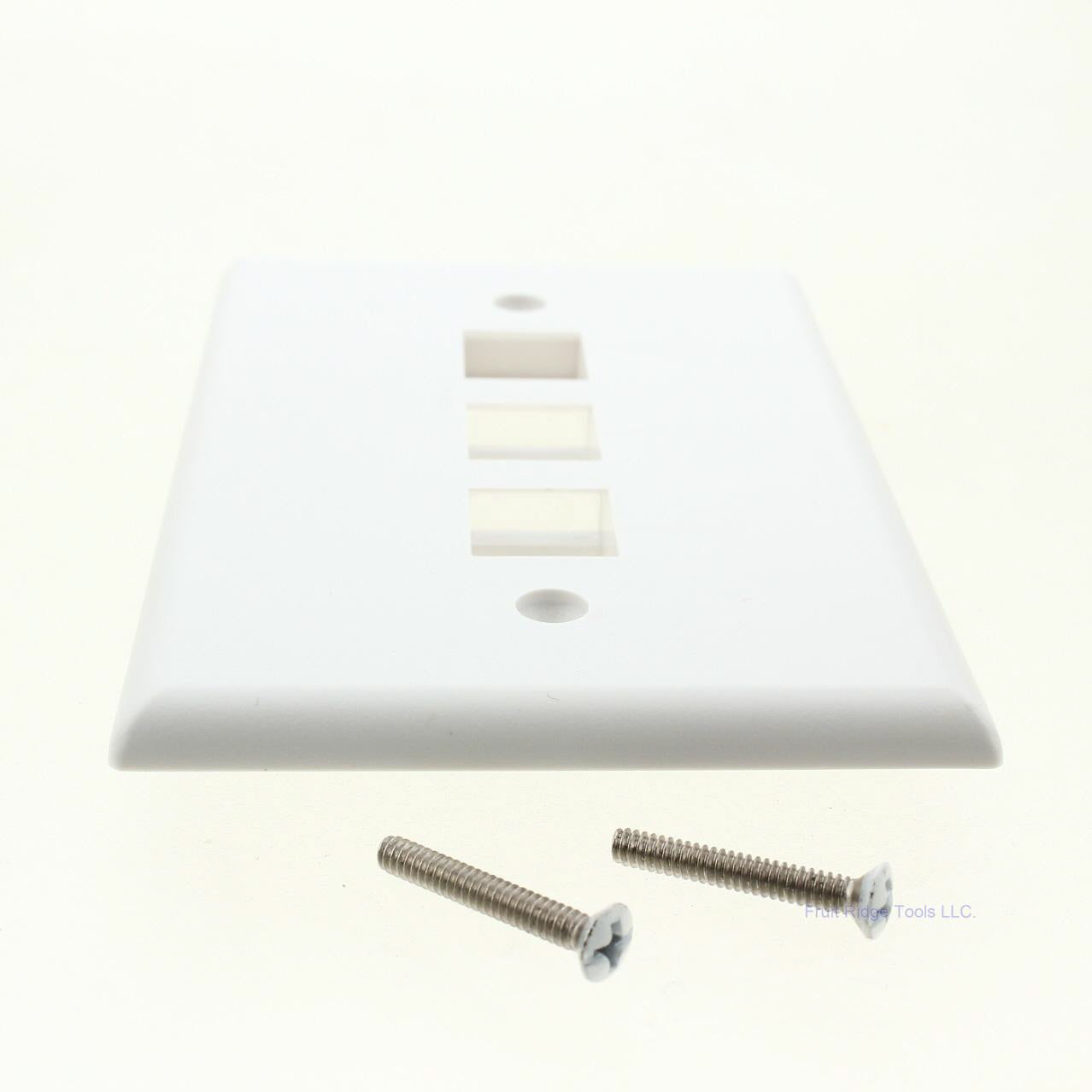 Eaton 5530W-MSP White 1-Gang Unbreakable 3-Port Data Midsize Wallplate Cover