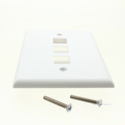 Eaton 5530W-MSP White 1-Gang Unbreakable 3-Port Data Midsize Wallplate Cover