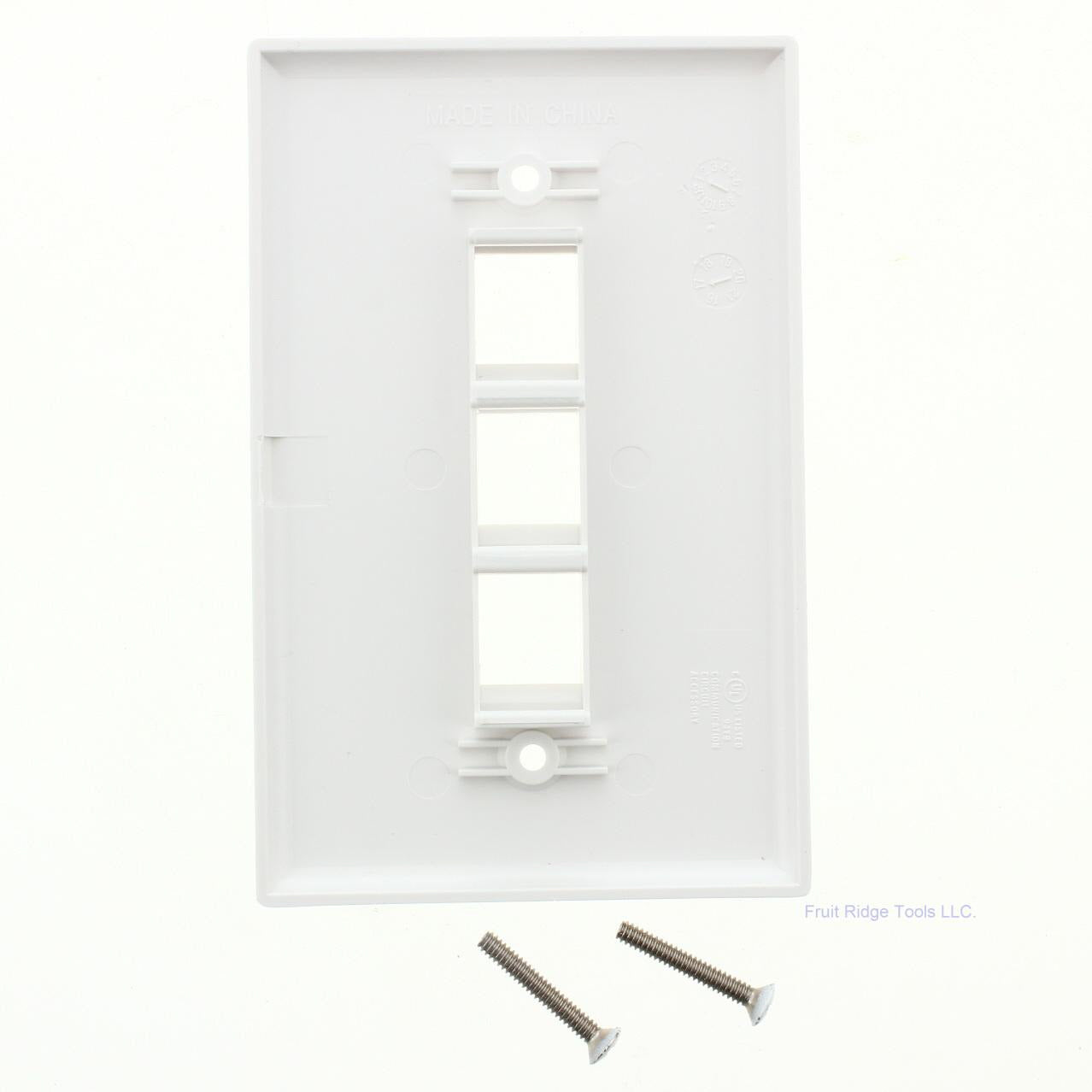 Eaton 5530W-MSP White 1-Gang Unbreakable 3-Port Data Midsize Wallplate Cover