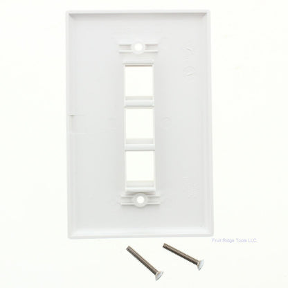Eaton 5530W-MSP White 1-Gang Unbreakable 3-Port Data Midsize Wallplate Cover