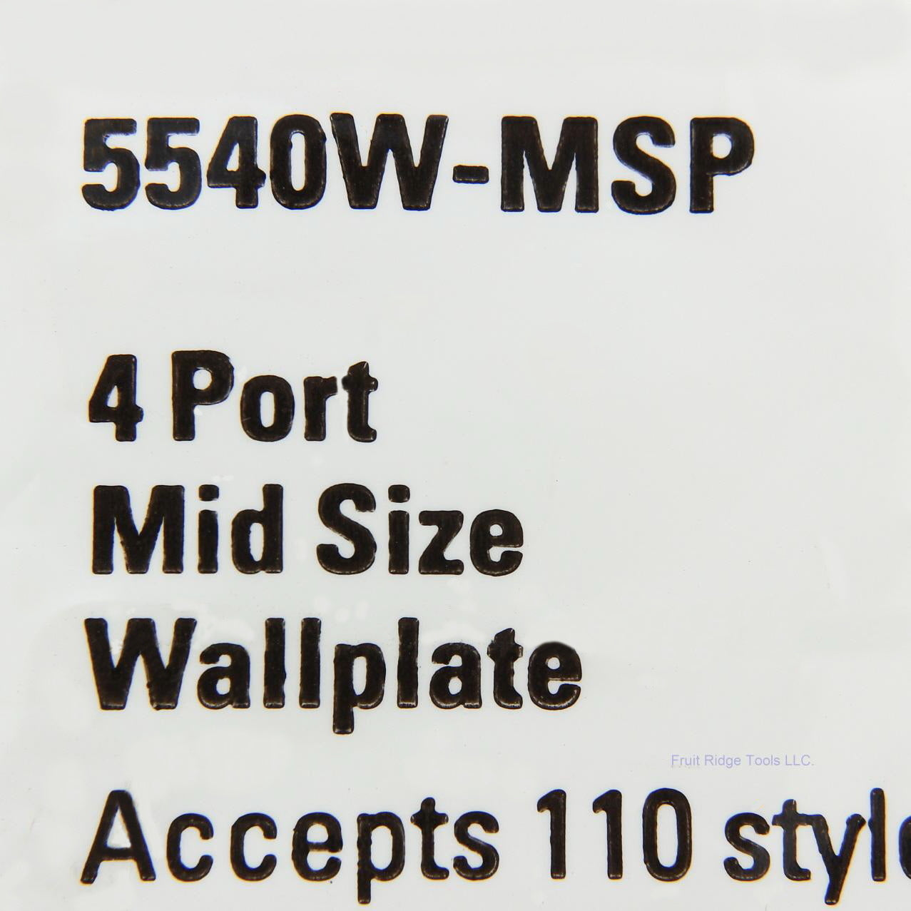 Eaton 5540W-MSP White 1-Gang 4-Port Unbreakable Nylon Mid-Size Wallplate Cover
