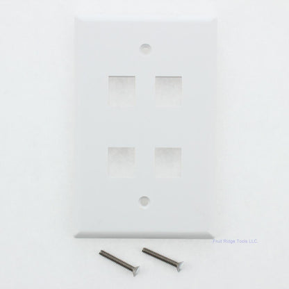 Eaton 5540W-MSP White 1-Gang 4-Port Unbreakable Nylon Mid-Size Wallplate Cover