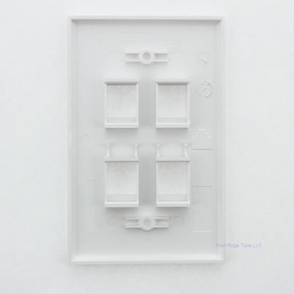 Eaton 5540W-MSP White 1-Gang 4-Port Unbreakable Nylon Mid-Size Wallplate Cover