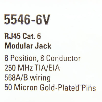 Eaton Ivory Cat6 Snap-In Modular Data Jack 110 Style 8-Position RJ45 5546-6V
