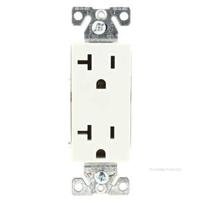 Eaton White Commercial Decorator Receptacle Duplex Outlet 5-20R 20A Bulk 6352WM