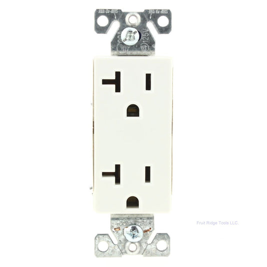 Eaton White Commercial Decorator Receptacle Duplex Outlet 5-20R 20A Bulk 6352WM