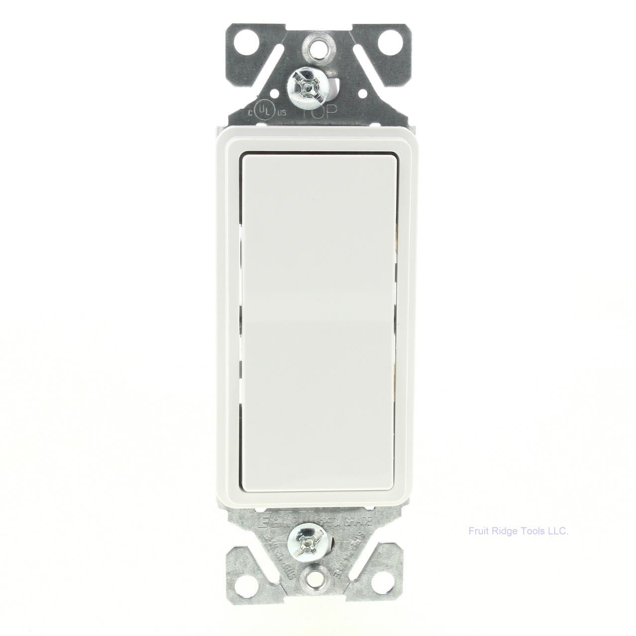 Eaton 7501W White 15A Single Pole Decorator Rocker Wall Light Switch Boxed