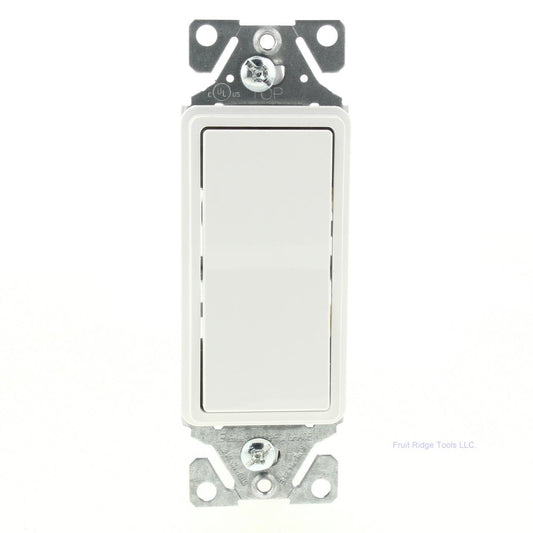 Eaton 7501W White 15A Single Pole Decorator Rocker Wall Light Switch Boxed