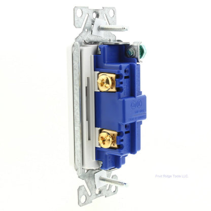 Eaton 7501W White 15A Single Pole Decorator Rocker Wall Light Switch Boxed
