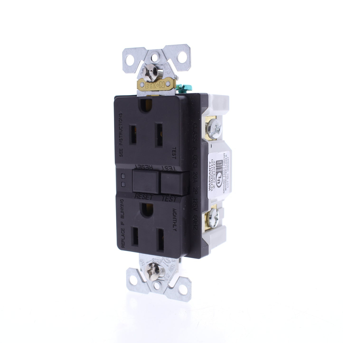 Eaton SGF15B Brown 5-15R 15A GFCI Self-Testing Duplex GFI Receptacle Outlet 125V