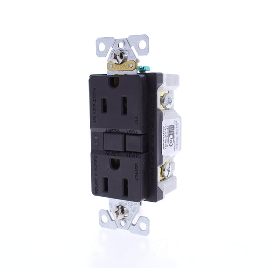 Eaton SGF15B Brown 5-15R 15A GFCI Self-Testing Duplex GFI Receptacle Outlet 125V