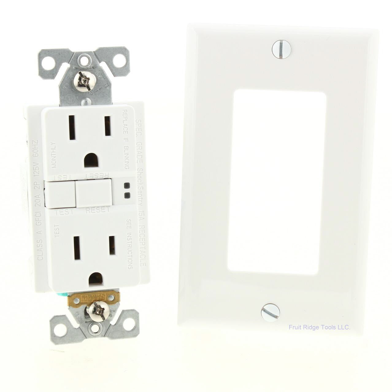 Eaton SGF15W White 15A GFCI Self-Testing Outlet Duplex Receptacle 125V 5-15R