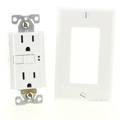 Eaton SGF15W White 15A GFCI Self-Testing Outlet Duplex Receptacle 125V 5-15R
