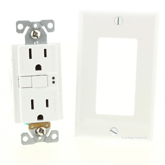 Eaton SGF15W White 15A GFCI Self-Testing Outlet Duplex Receptacle 125V 5-15R