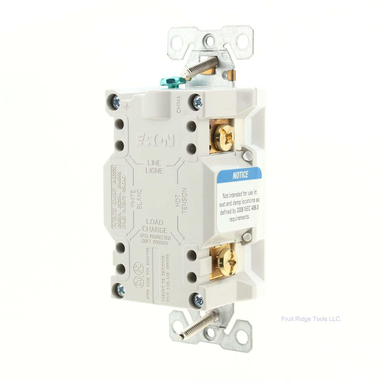 Eaton SGF15W White 15A GFCI Self-Testing Outlet Duplex Receptacle 125V 5-15R