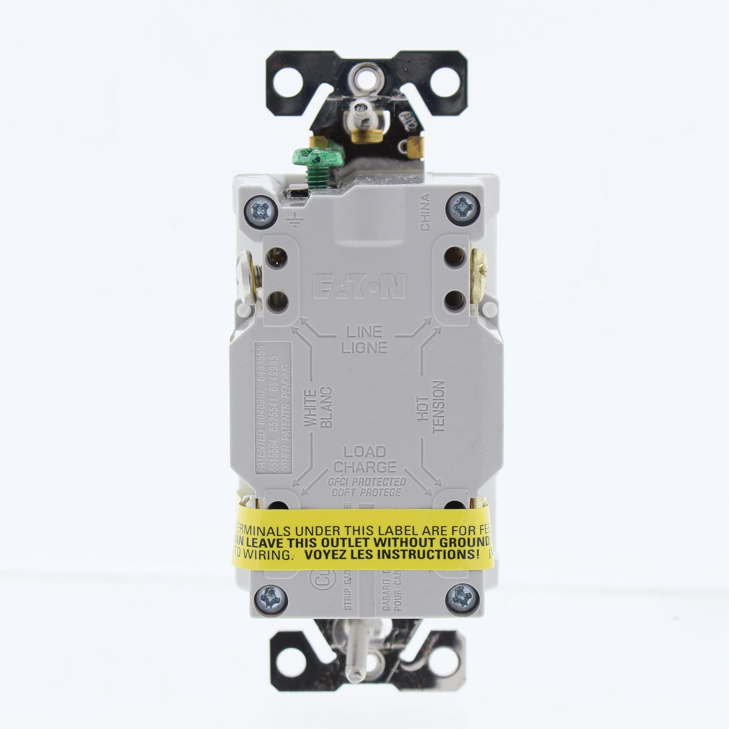 Eaton White Tamp Weather Resistant GFCI Self Test Outlet 15A 125V 5-15 TWRSGF15W