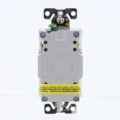 Eaton White Tamp Weather Resistant GFCI Self Test Outlet 15A 125V 5-15 TWRSGF15W