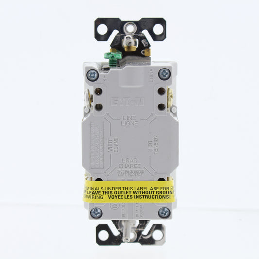 Eaton White Tamp Weather Resistant GFCI Self Test Outlet 15A 125V 5-15 TWRSGF15W