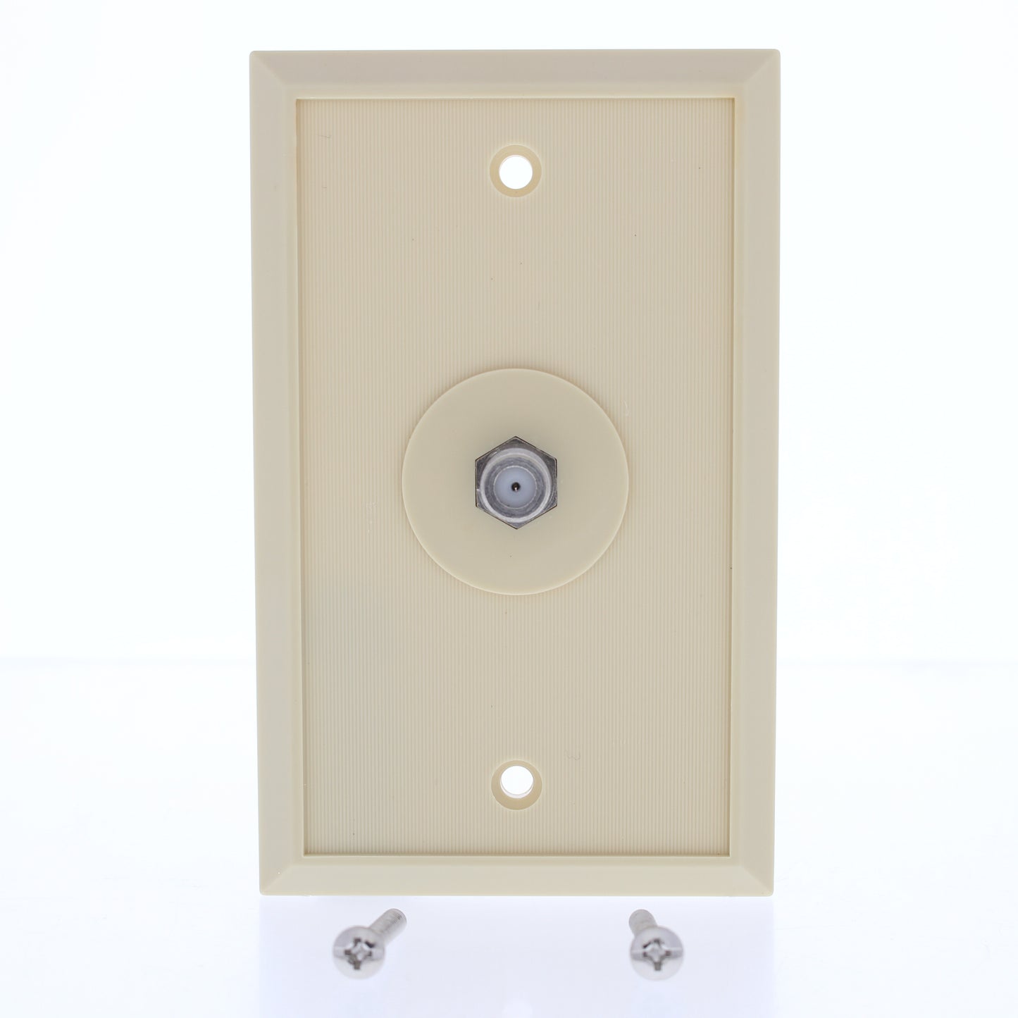 EZ-Flow Ivory 1-Gang Coxial F-Connector Coax Thermoplastic Nylon Wallplate Cover