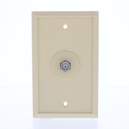 EZ-Flow Ivory 1-Gang Coxial F-Connector Coax Thermoplastic Nylon Wallplate Cover