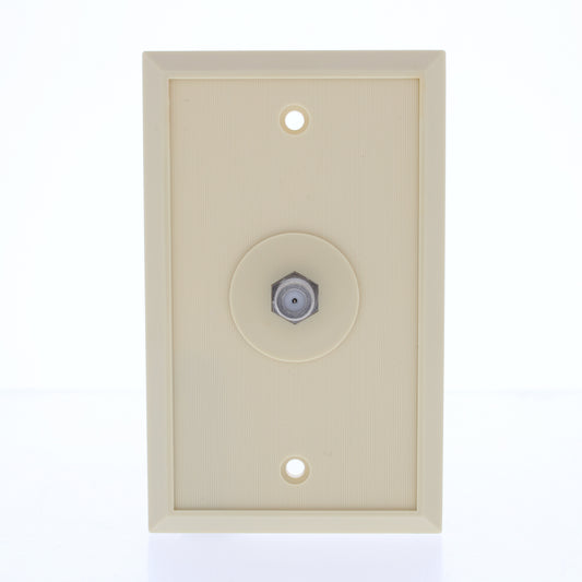 EZ-Flow Ivory 1-Gang Coxial F-Connector Coax Thermoplastic Nylon Wallplate Cover
