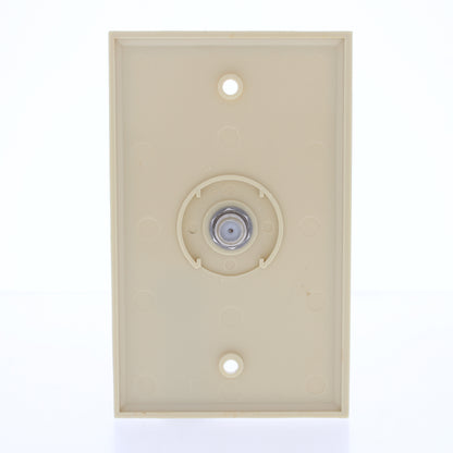 EZ-Flow Ivory 1-Gang Coxial F-Connector Coax Thermoplastic Nylon Wallplate Cover
