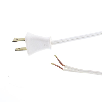 White Lamp Cord Replacement Wire Cable 18/2 SPT-2 10A 125V 2-Wire Stranded
