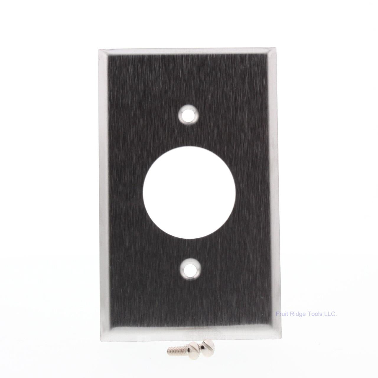 Garvin SS1SR Brushed Stainless Steel 1-Gang 1.41 Dia Hole Outlet Cover Wallplate