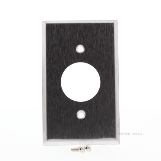 Garvin SS1SR Brushed Stainless Steel 1-Gang 1.41 Dia Hole Outlet Cover Wallplate
