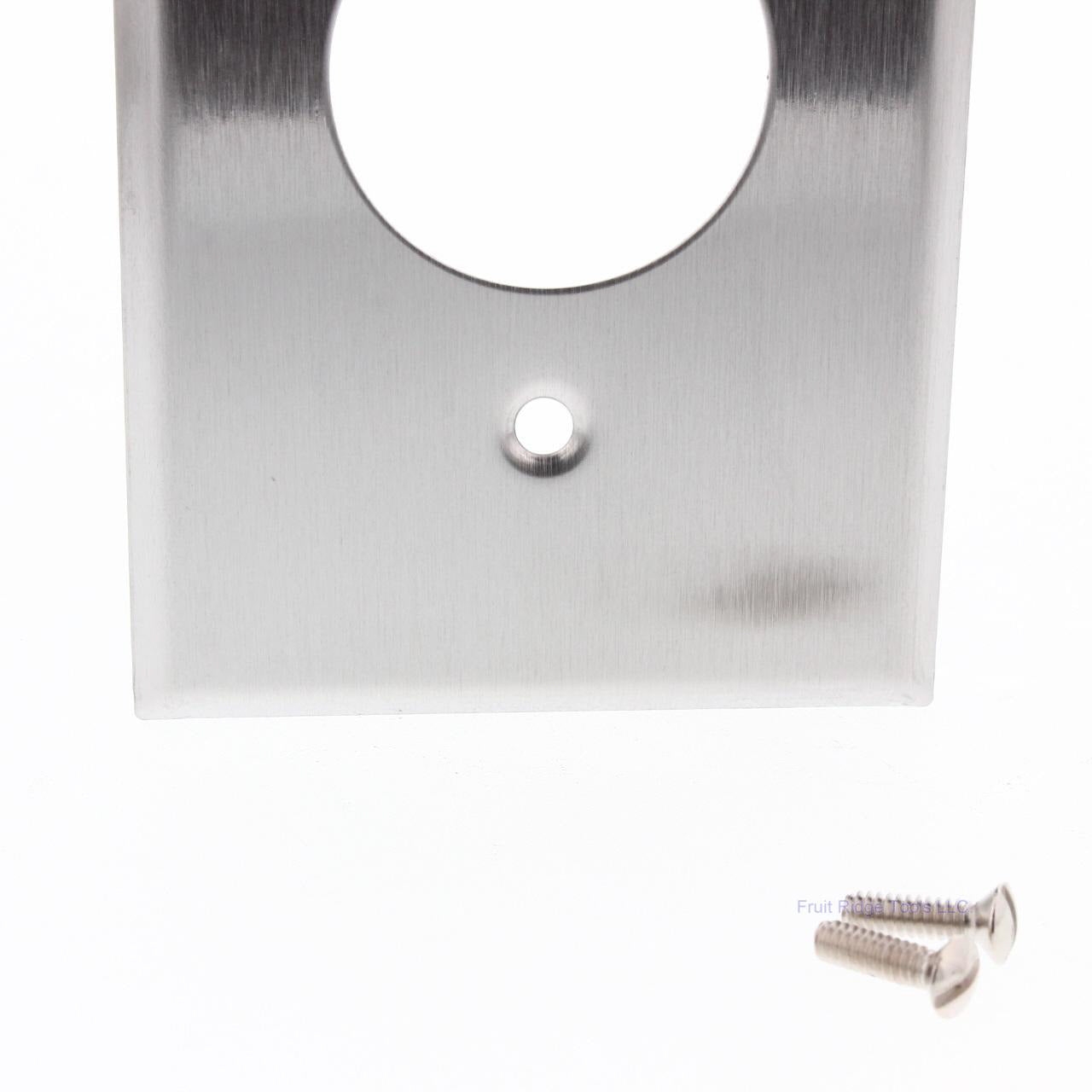 Garvin SS1SR Brushed Stainless Steel 1-Gang 1.41 Dia Hole Outlet Cover Wallplate