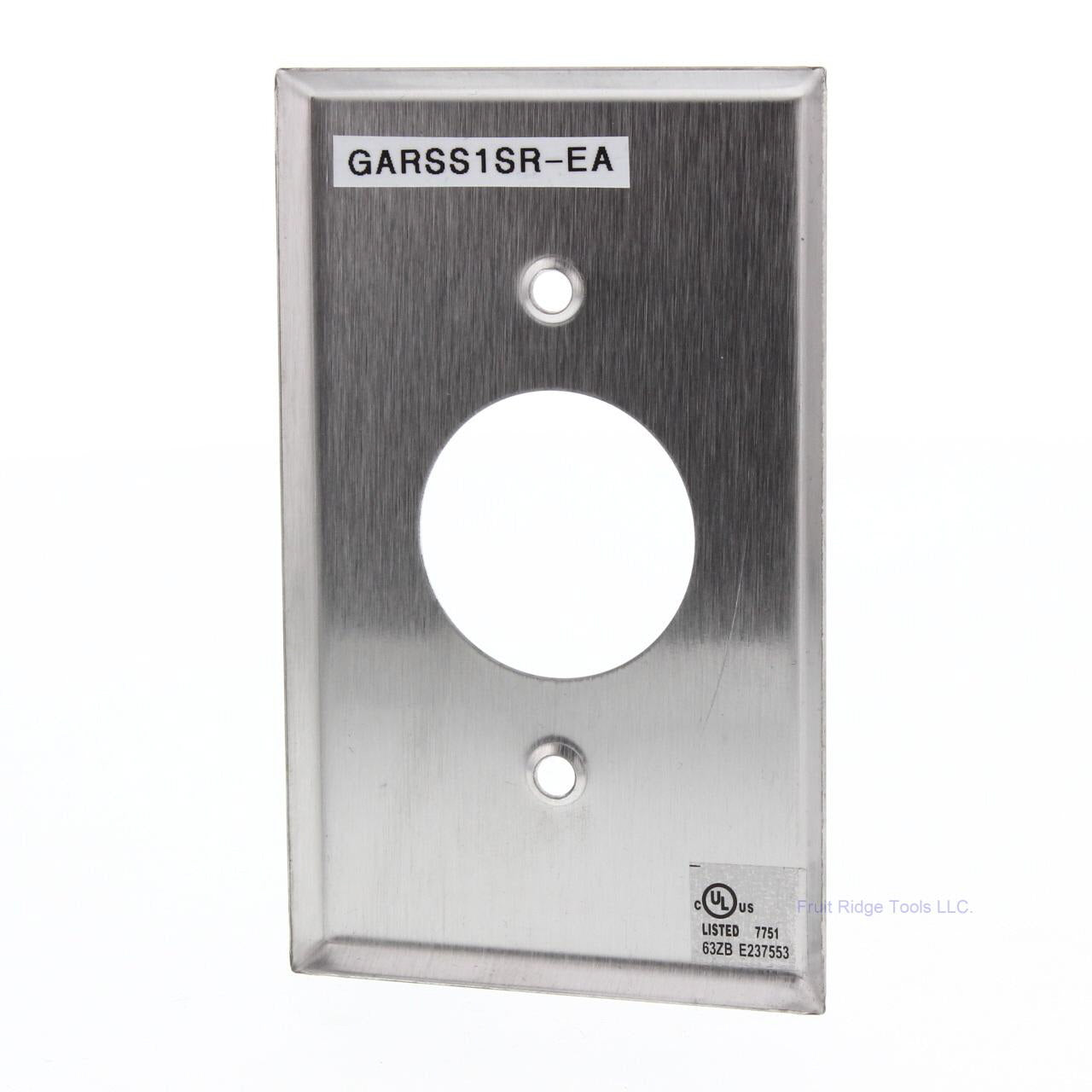Garvin SS1SR Brushed Stainless Steel 1-Gang 1.41 Dia Hole Outlet Cover Wallplate